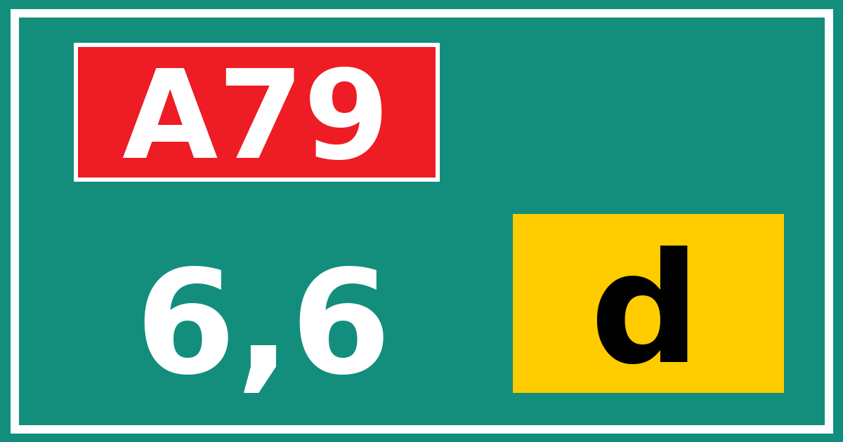Hectometerbord A79 6,6 letter d