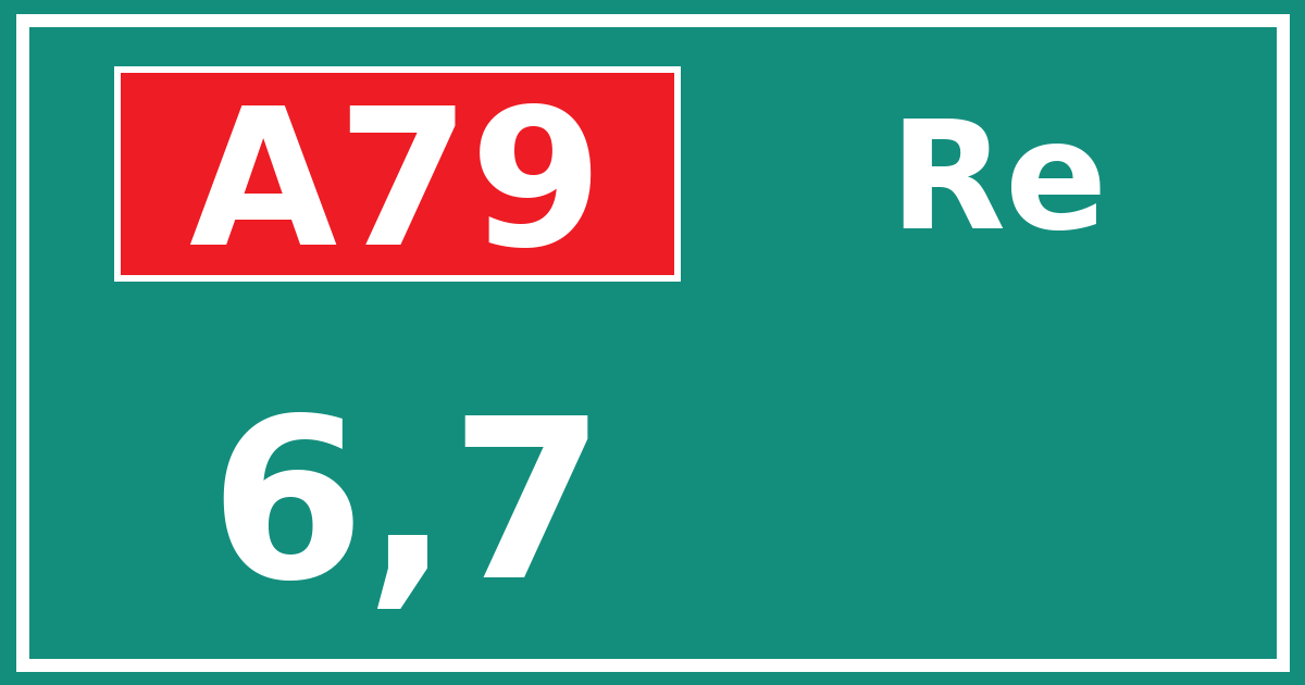 Hectometerbord A79 6,7 zijde Re