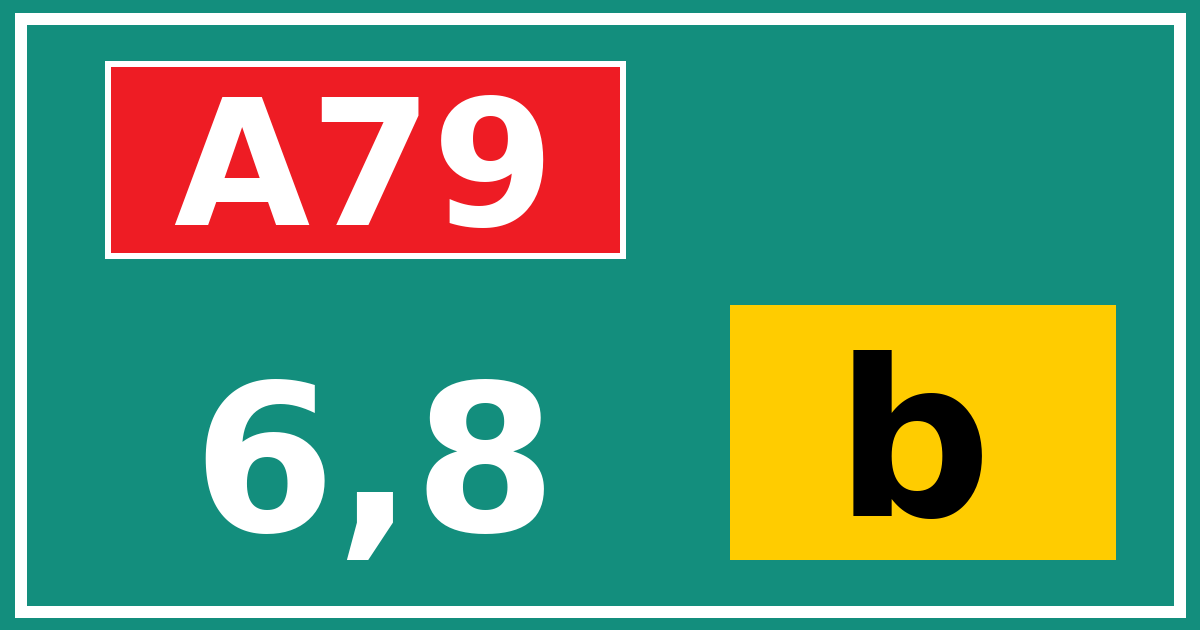 Hectometerbord A79 6,8 letter b