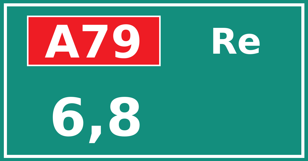 Hectometerbord A79 6,8 zijde Re