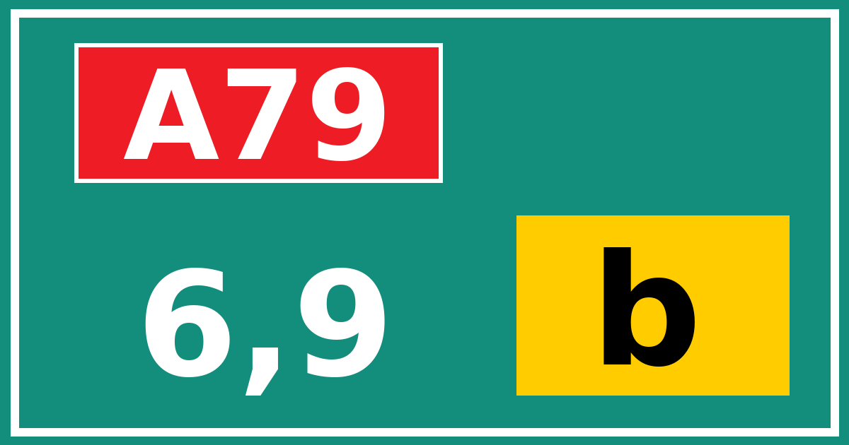 Hectometerbord A79 6,9 letter b