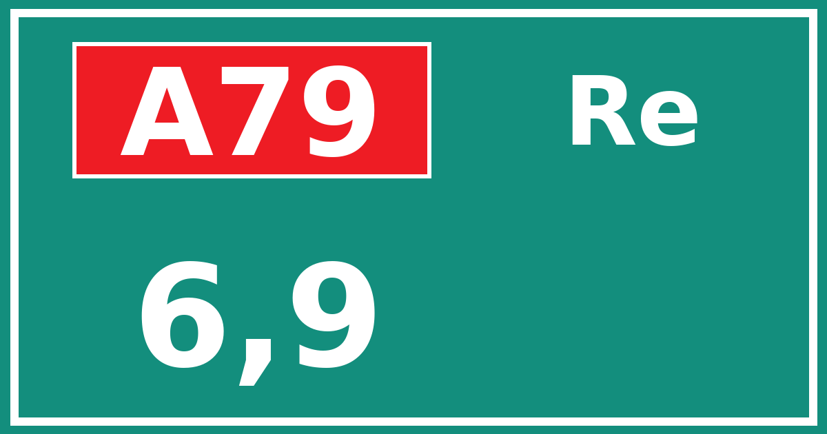 Hectometerbord A79 6,9 zijde Re