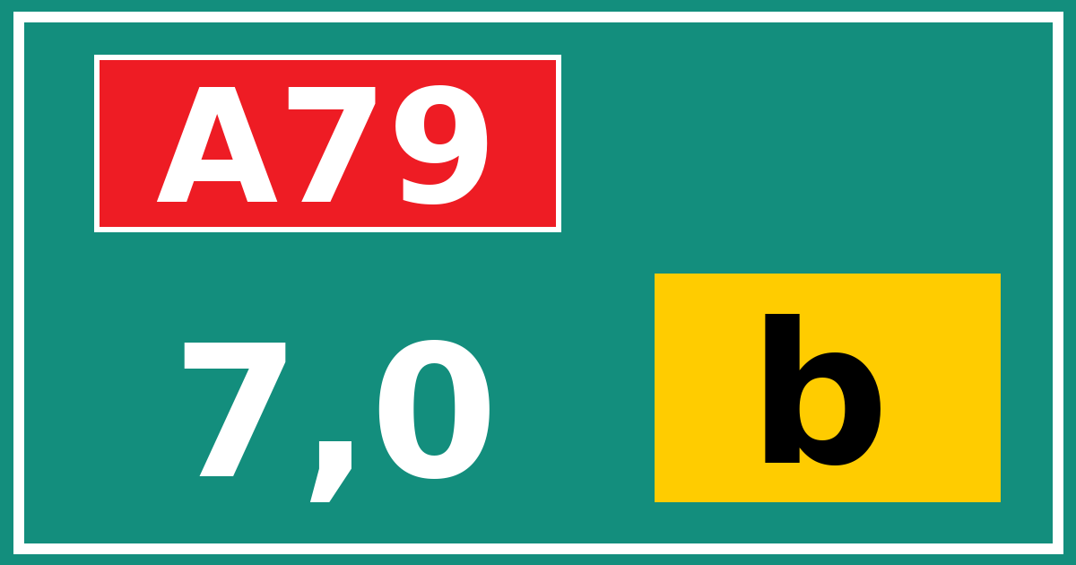 Hectometerbord A79 7,0 letter b