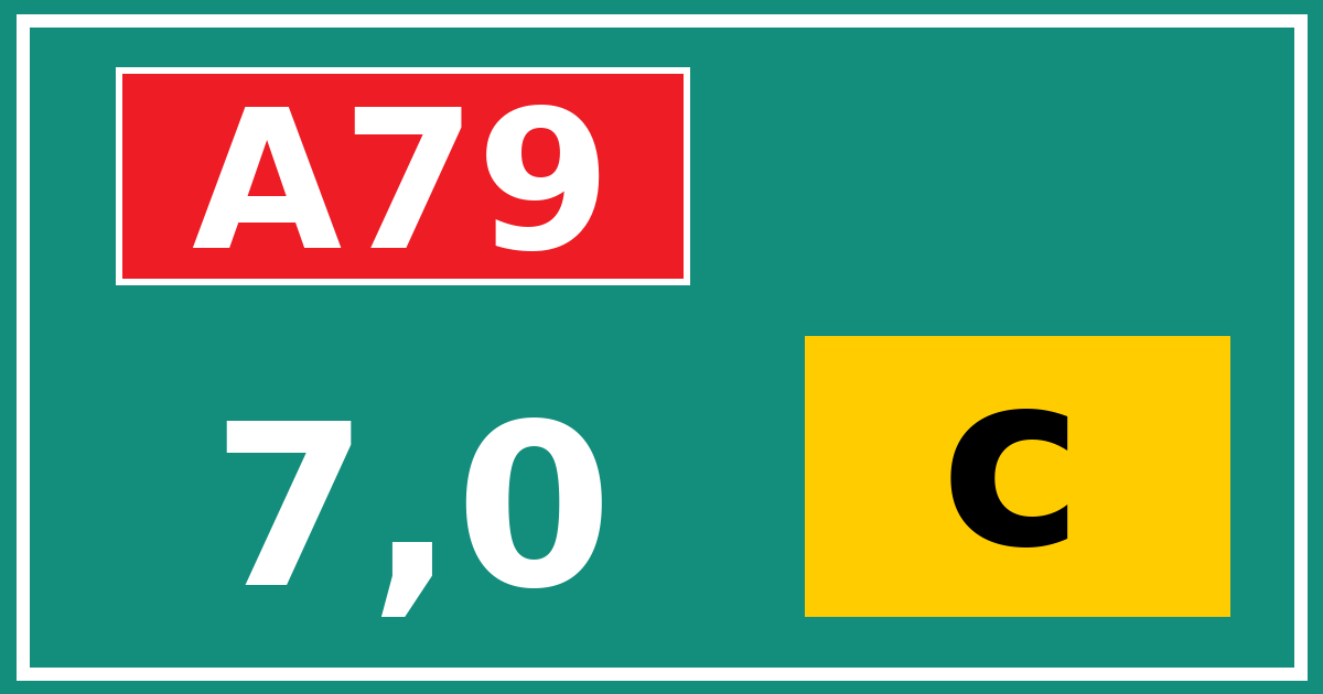 Hectometerbord A79 7,0 letter c