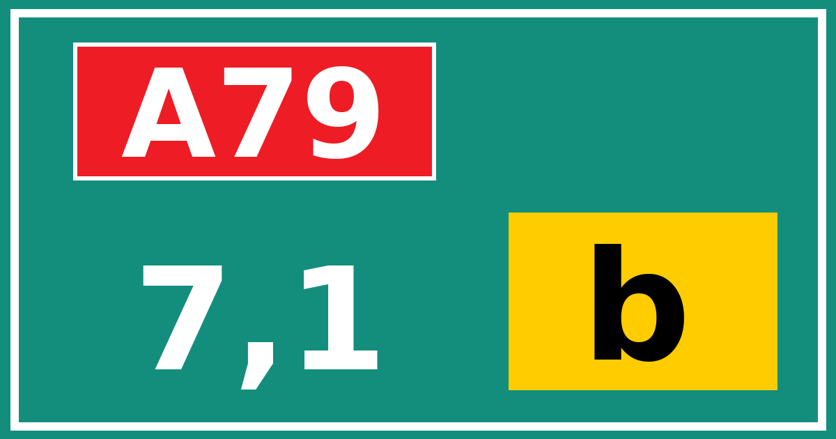 Hectometerbord A79 7,1 letter b