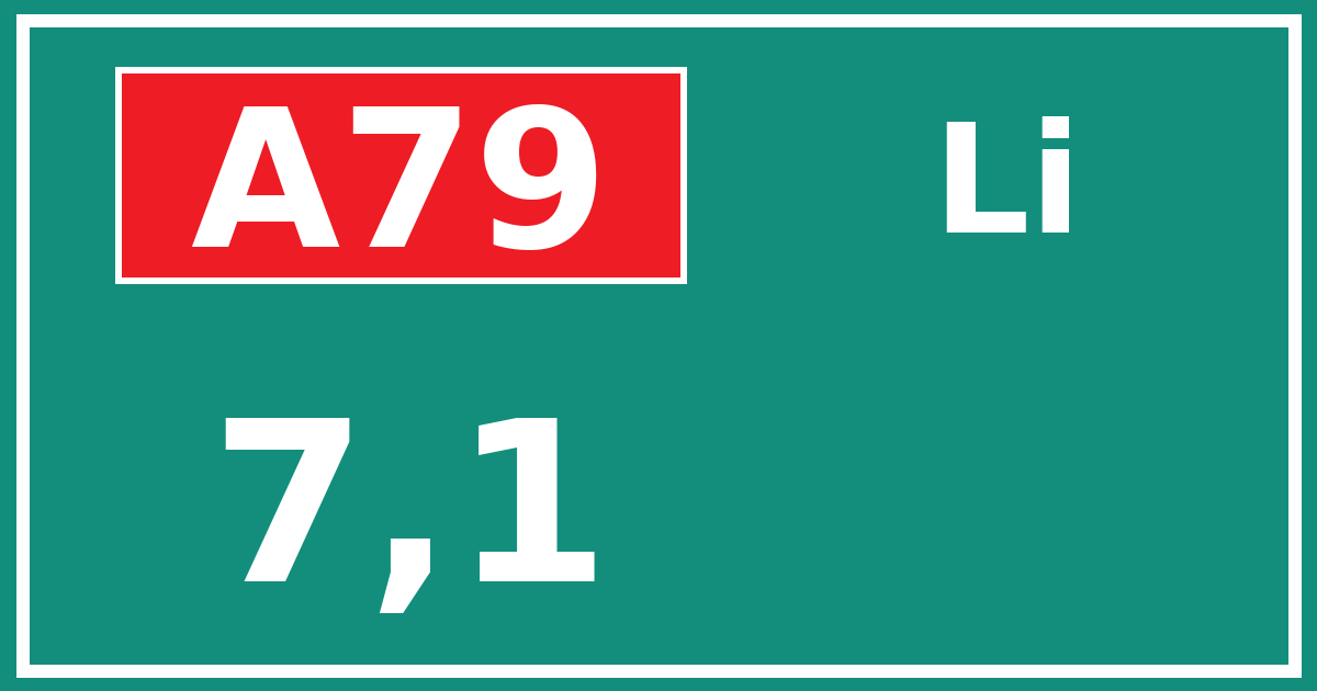 Hectometerbord A79 7,1 zijde Li