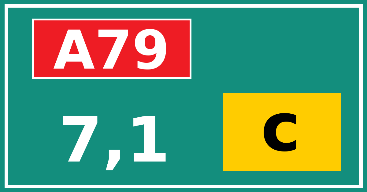 Hectometerbord A79 7,1 letter c