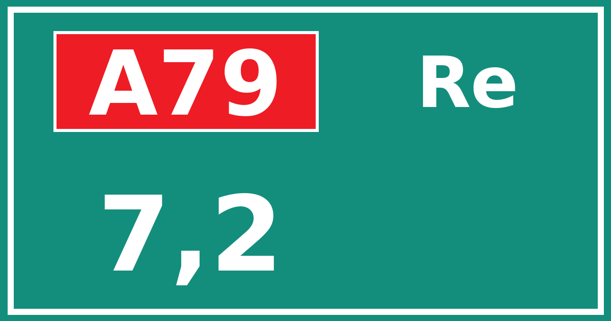 Hectometerbord A79 7,2 zijde Re