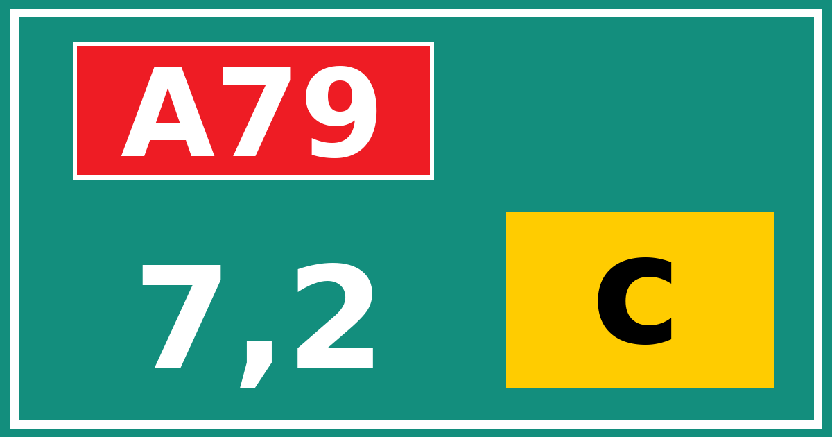 Hectometerbord A79 7,2 letter c