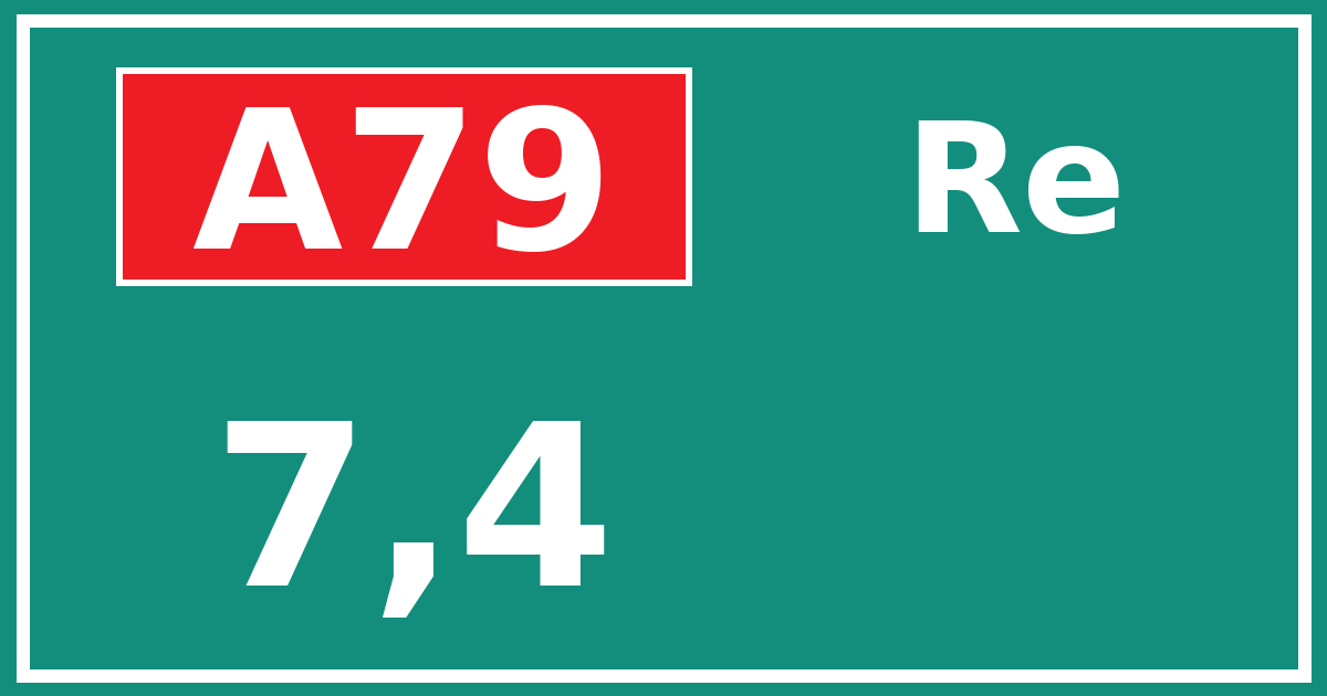 Hectometerbord A79 7,4 zijde Re