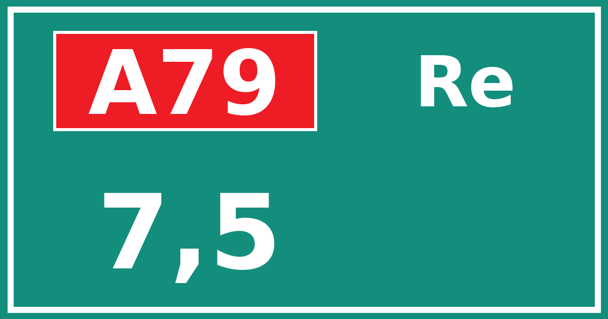 Hectometerbord A79 7,5 zijde Re