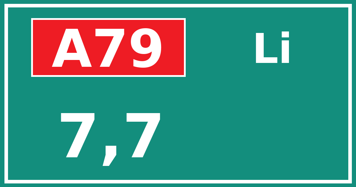 Hectometerbord A79 7,7 zijde Li