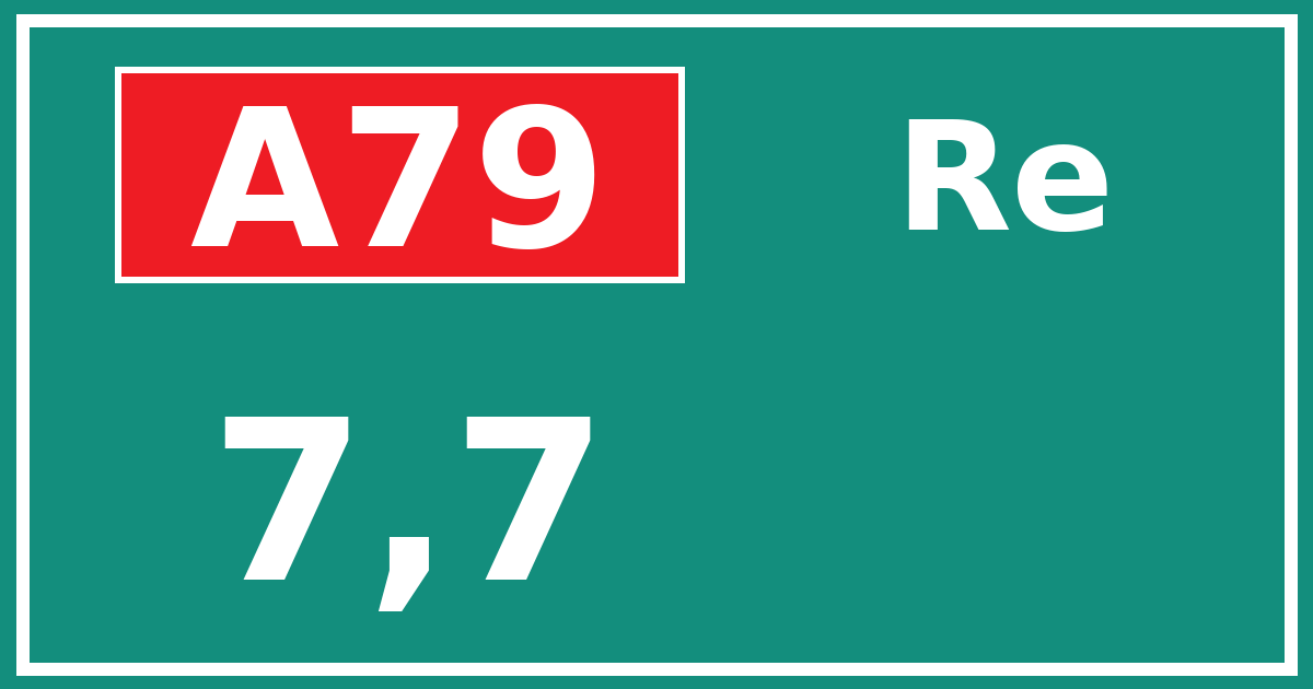 Hectometerbord A79 7,7 zijde Re
