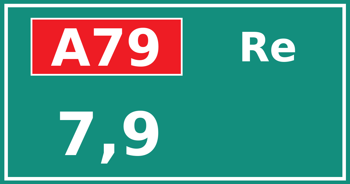 Hectometerbord A79 7,9 zijde Re