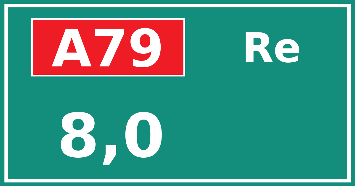 Hectometerbord A79 8,0 zijde Re