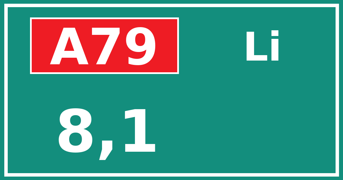 Hectometerbord A79 8,1 zijde Li