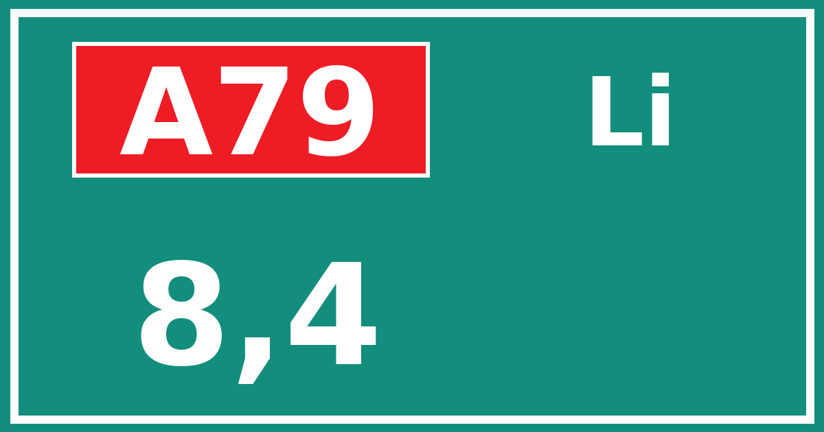 Hectometerbord A79 8,4 zijde Li