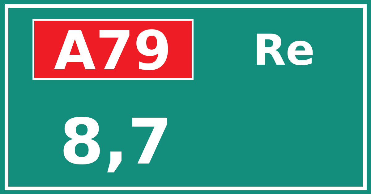 Hectometerbord A79 8,7 zijde Re