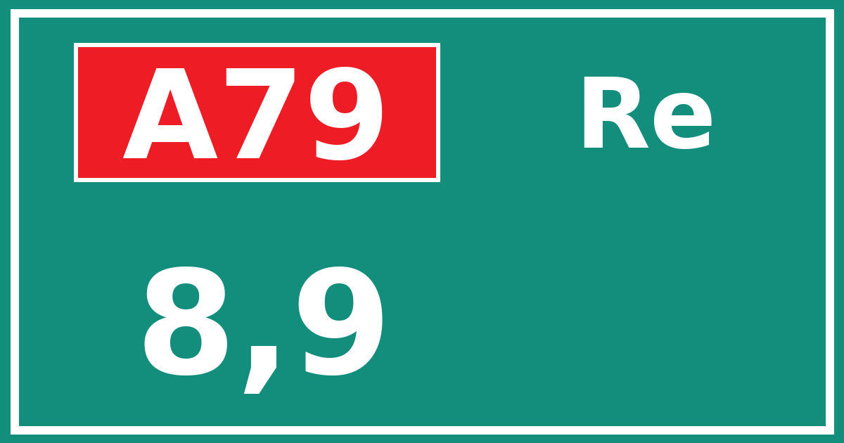 Hectometerbord A79 8,9 zijde Re