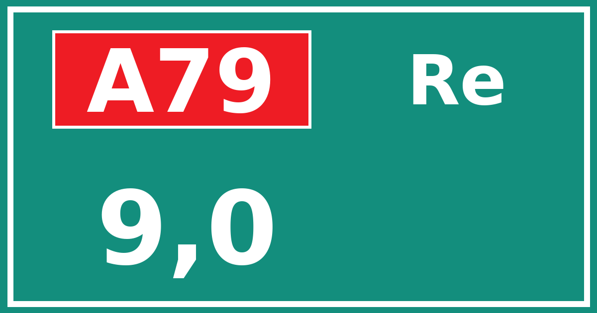Hectometerbord A79 9,0 zijde Re