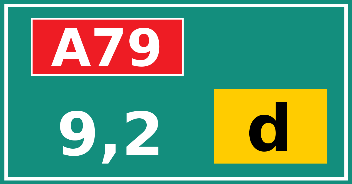 Hectometerbord A79 9,2 letter d