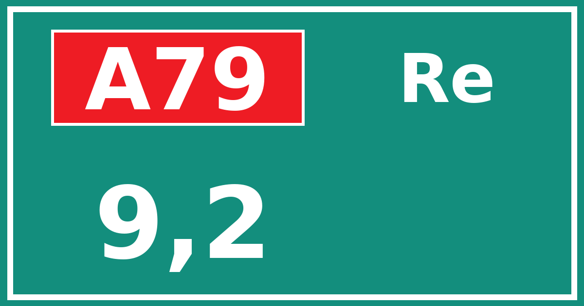 Hectometerbord A79 9,2 zijde Re