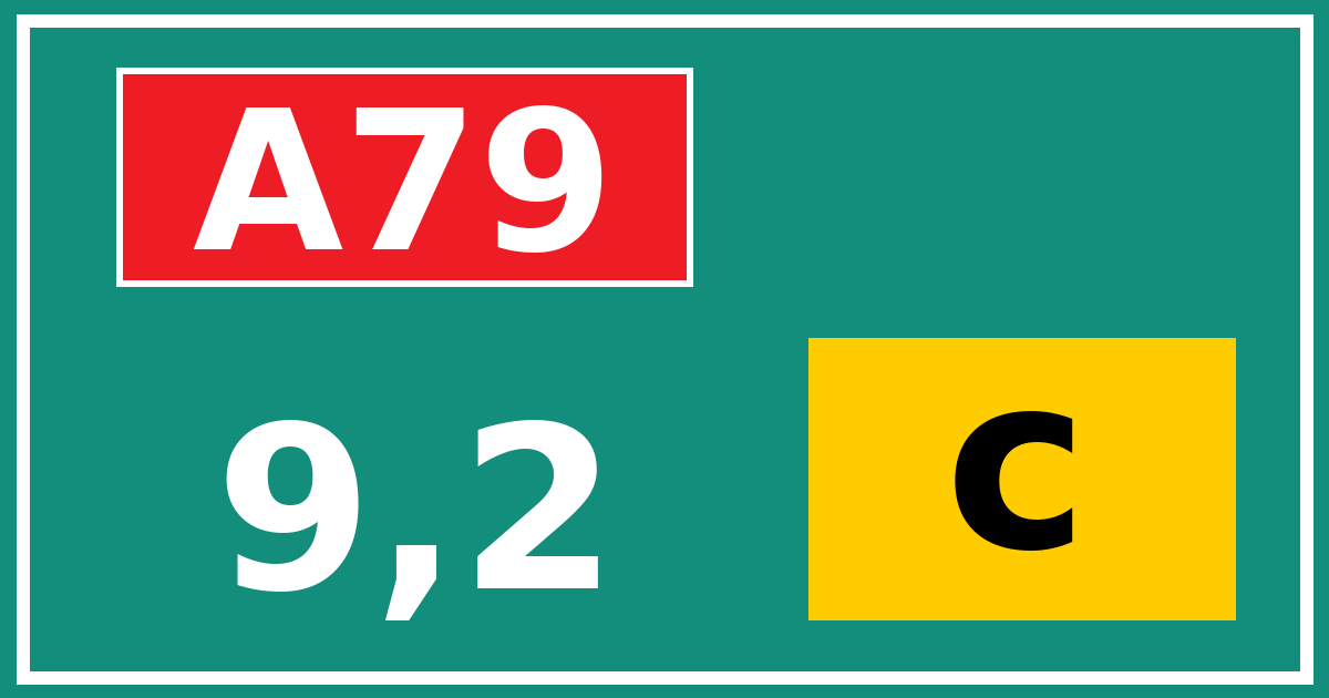 Hectometerbord A79 9,2 letter c