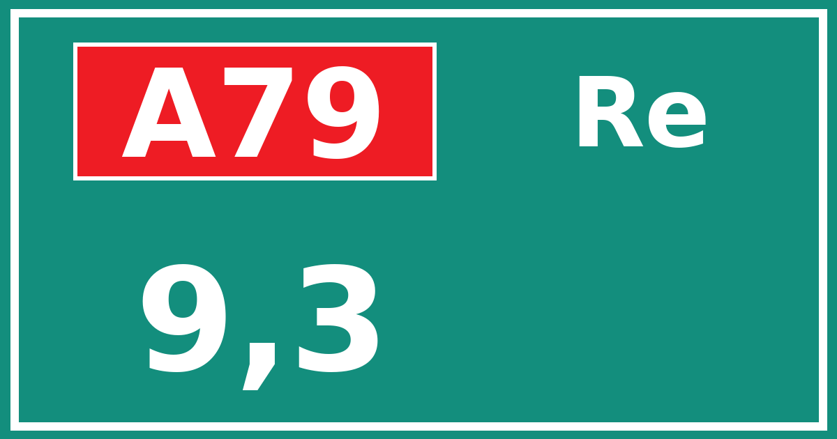 Hectometerbord A79 9,3 zijde Re