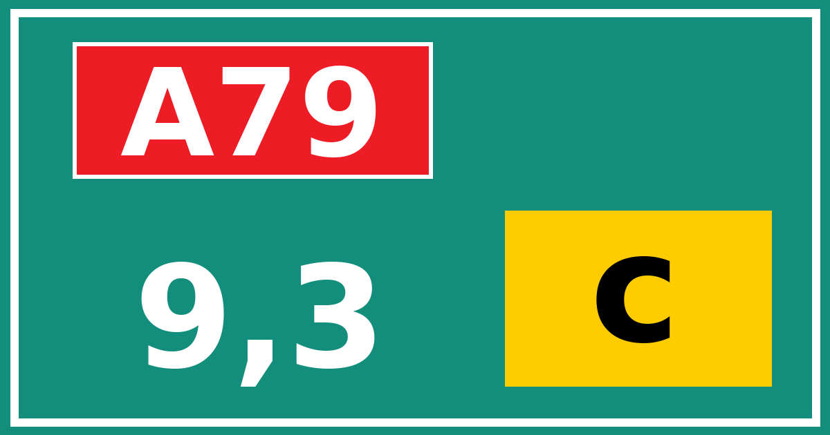 Hectometerbord A79 9,3 letter c