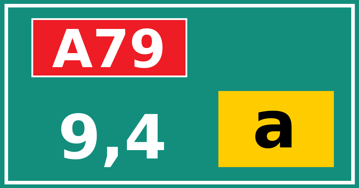 Hectometerbord A79 9,4 letter a