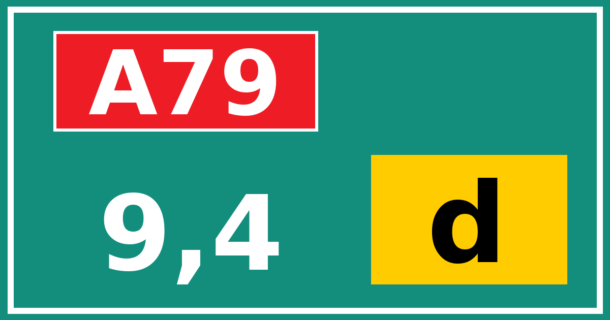 Hectometerbord A79 9,4 letter d