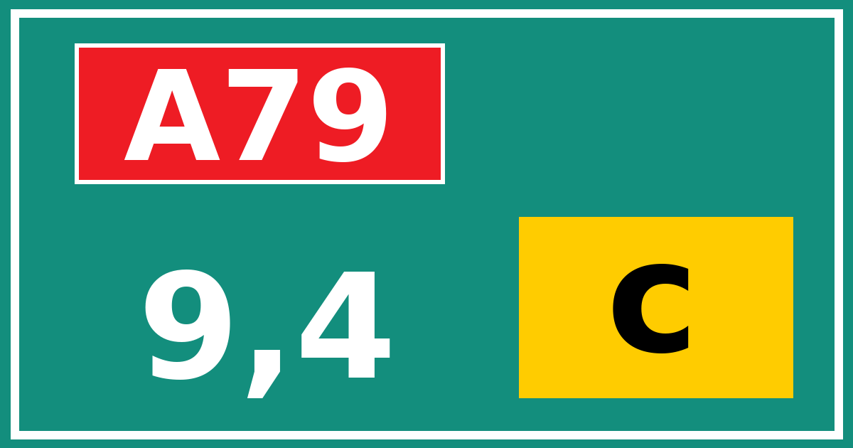 Hectometerbord A79 9,4 letter c