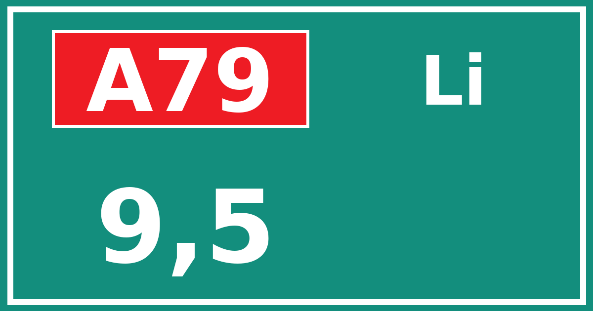 Hectometerbord A79 9,5 zijde Li