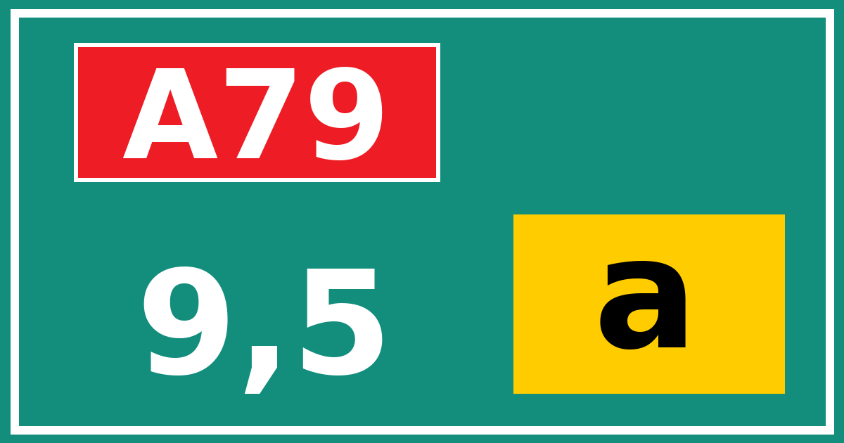 Hectometerbord A79 9,5 letter a