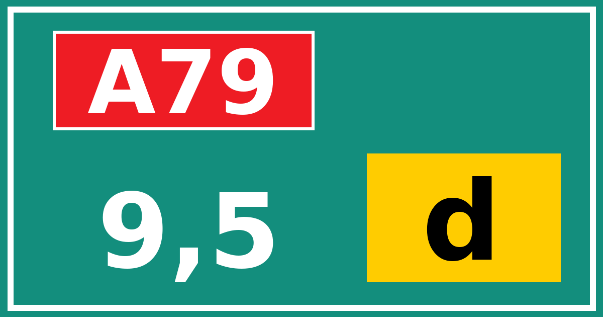 Hectometerbord A79 9,5 letter d