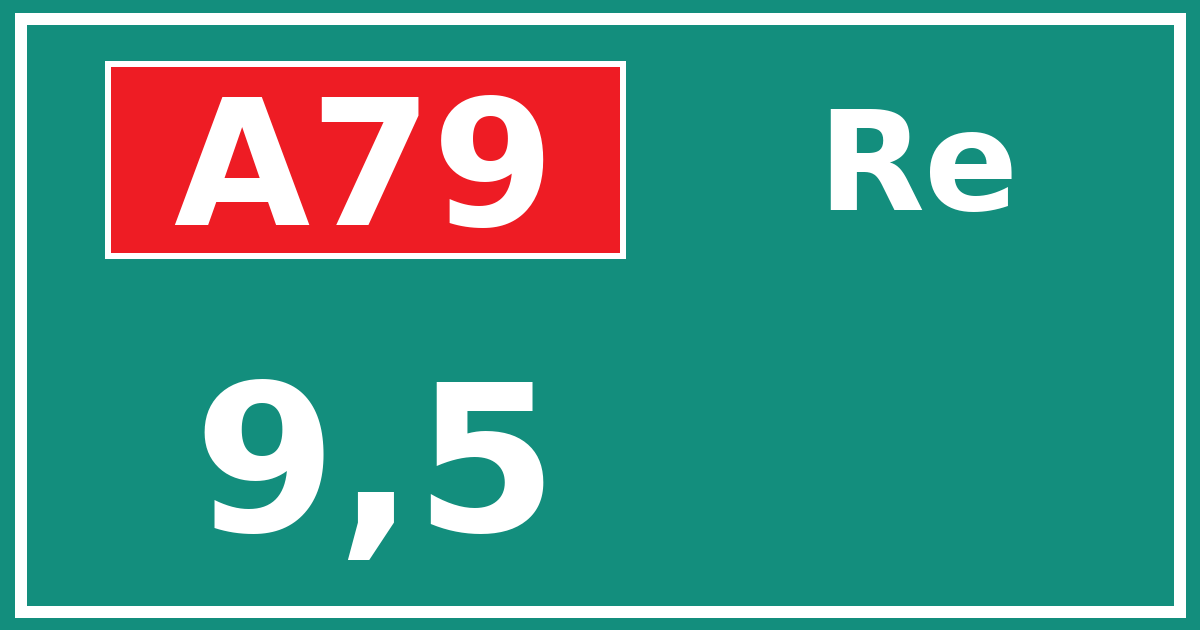 Hectometerbord A79 9,5 zijde Re