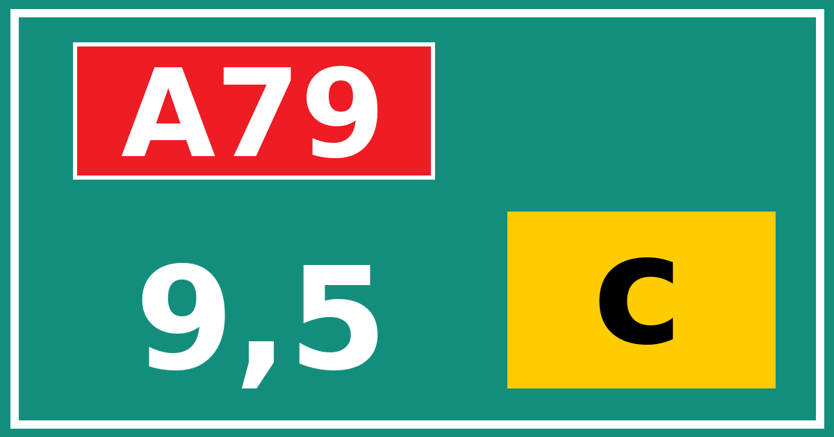 Hectometerbord A79 9,5 letter c