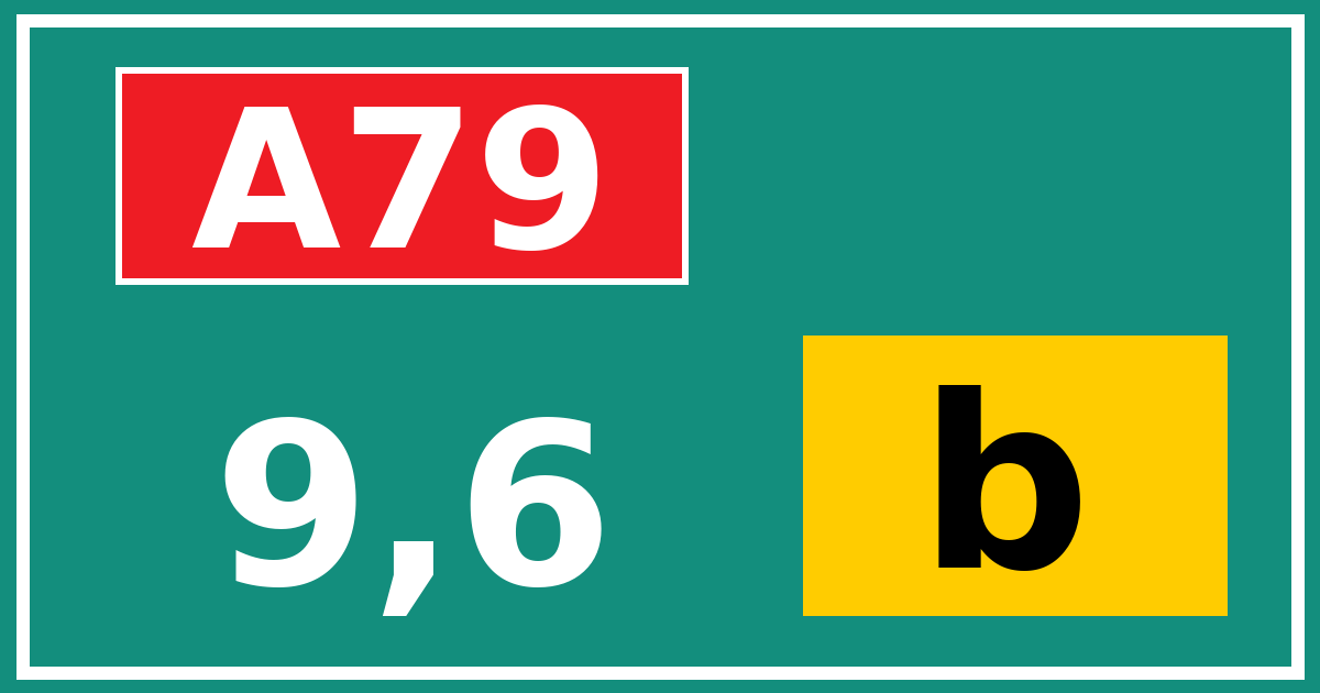 Hectometerbord A79 9,6 letter b