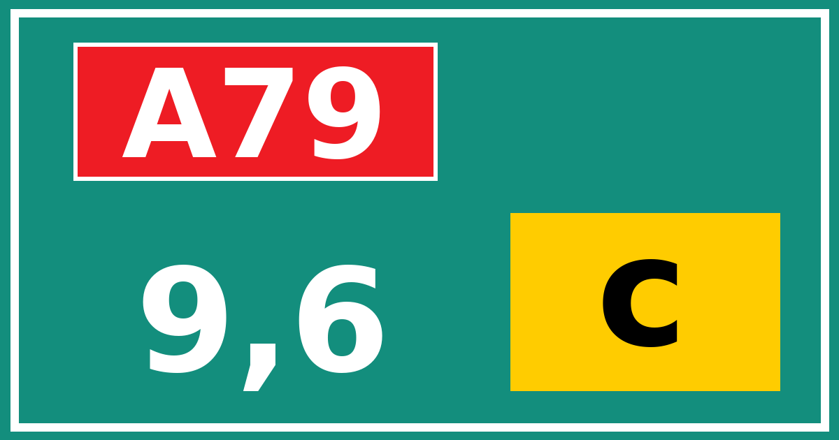 Hectometerbord A79 9,6 letter c