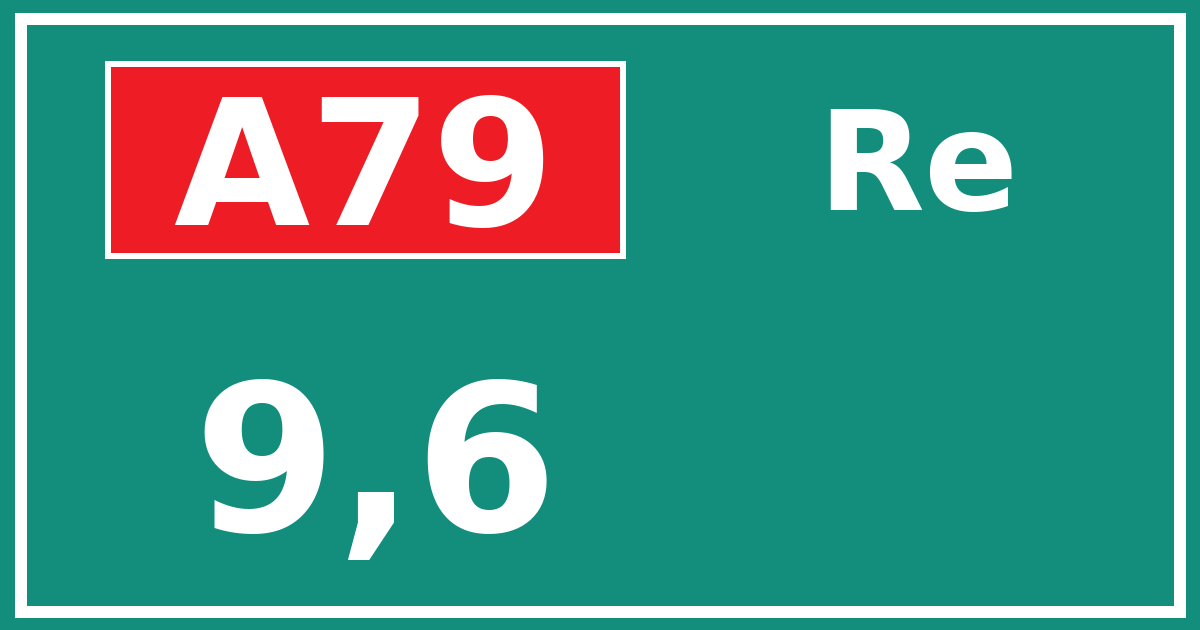 Hectometerbord A79 9,6 zijde Re