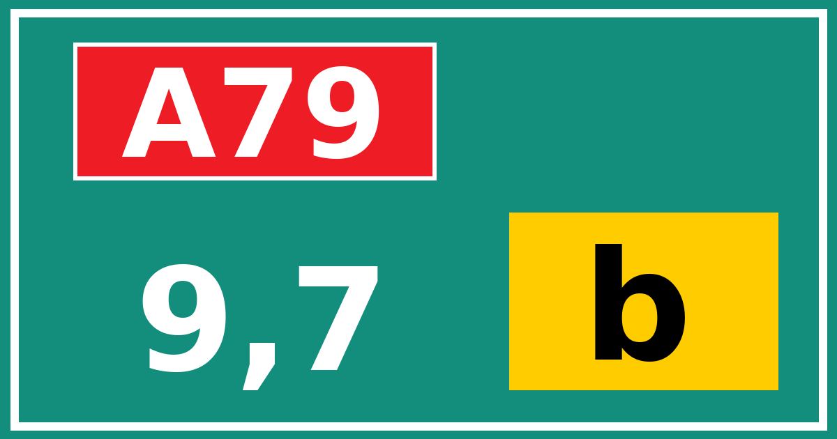 Hectometerbord A79 9,7 letter b