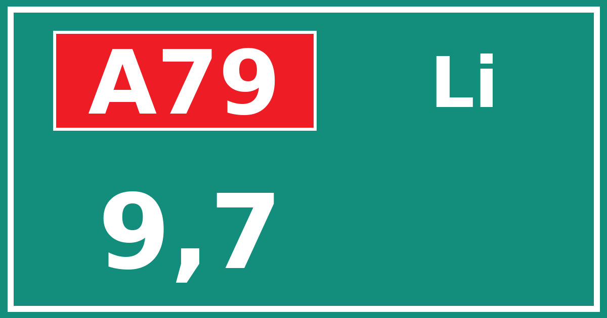 Hectometerbord A79 9,7 zijde Li
