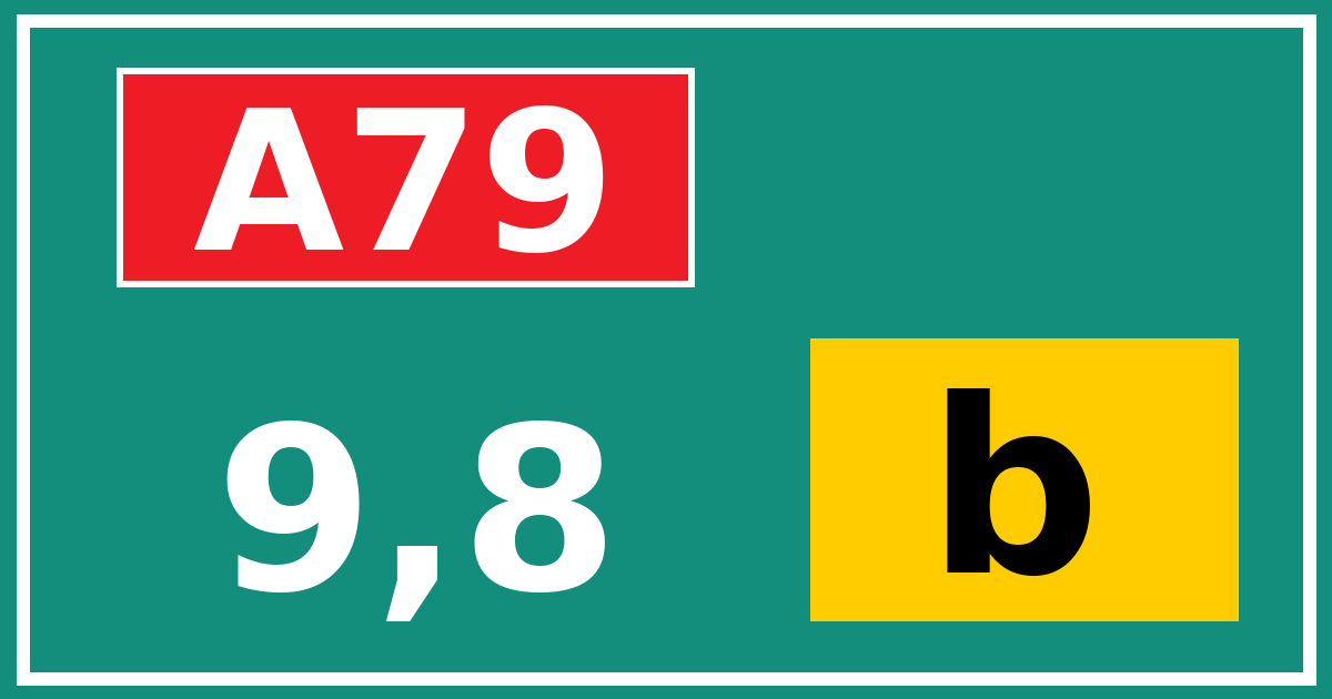 Hectometerbord A79 9,8 letter b