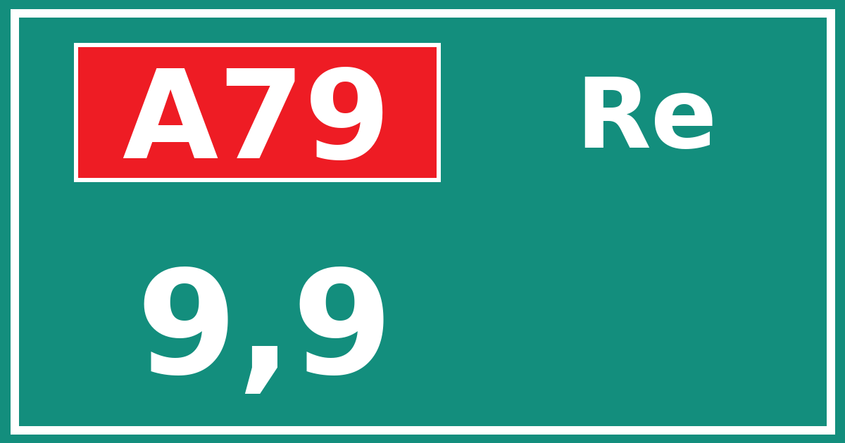 Hectometerbord A79 9,9 zijde Re