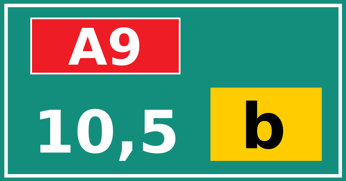 Hectometerbord A9 10,5 letter b