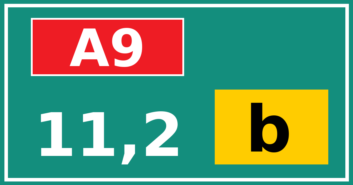 Hectometerbord A9 11,2 letter b