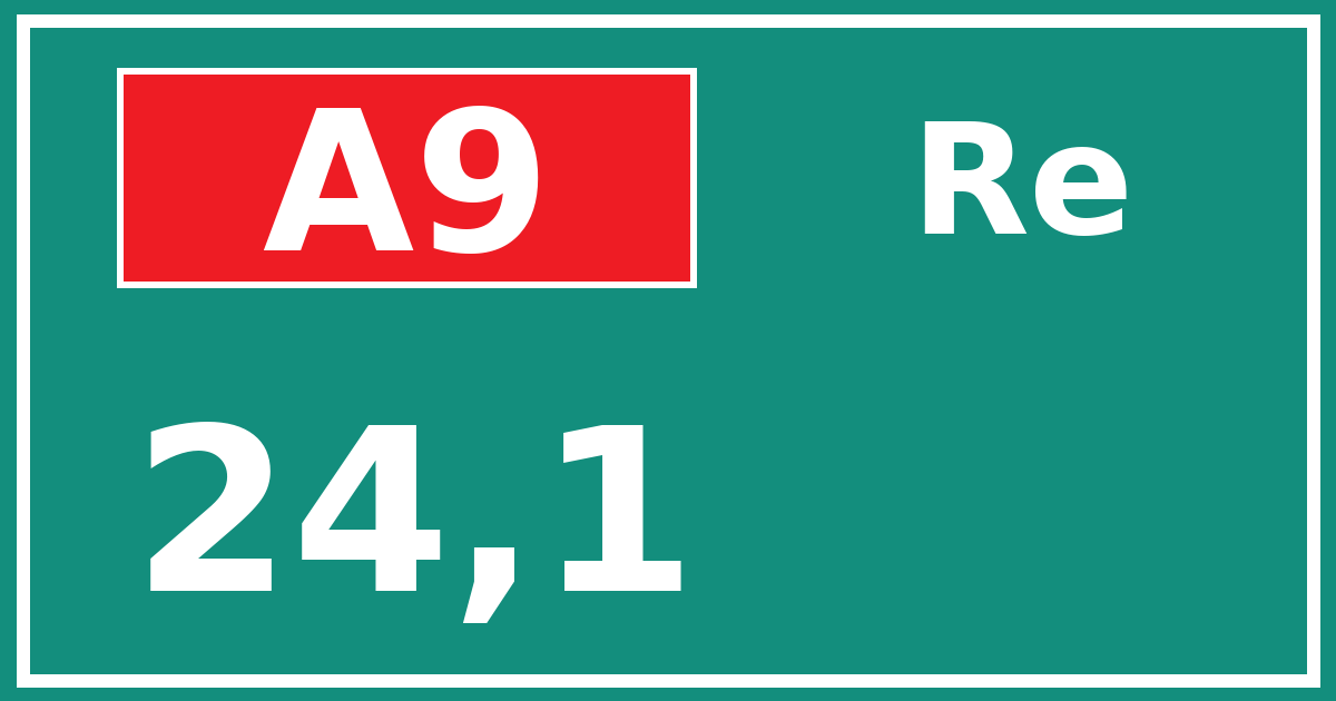 Hectometerbord A9 24,1 zijde Re
