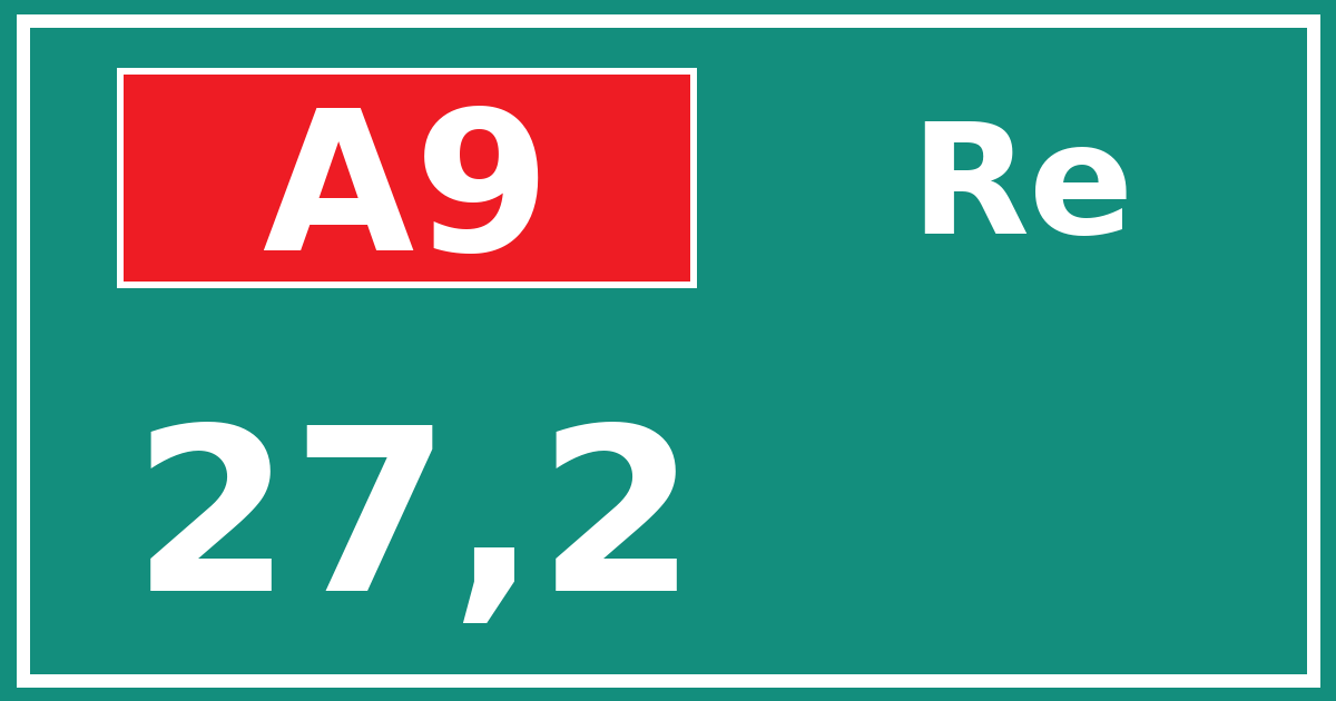 Hectometerbord A9 27,2 zijde Re