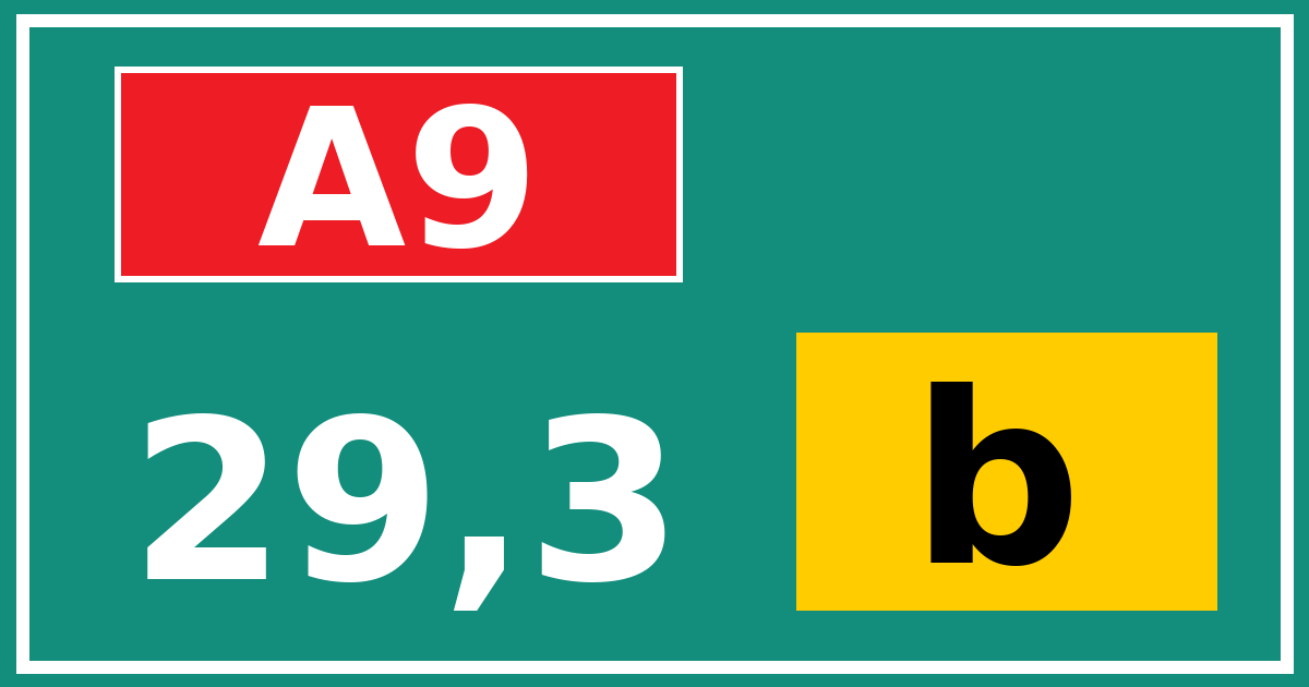 Hectometerbord A9 29,3 letter b