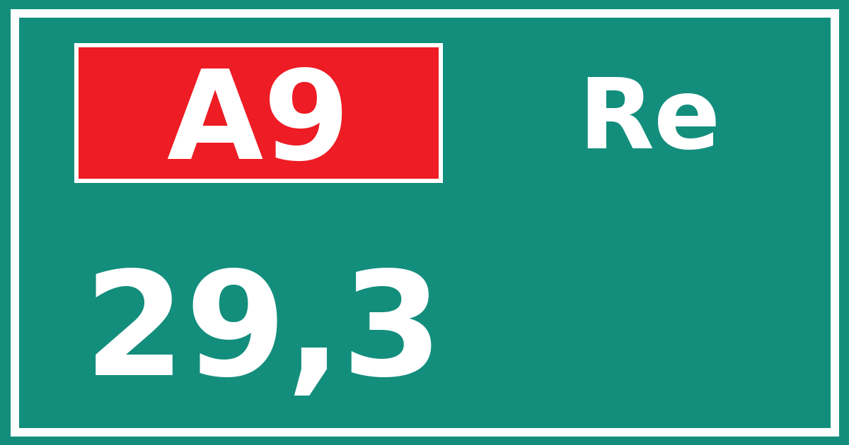 Hectometerbord A9 29,3 zijde Re
